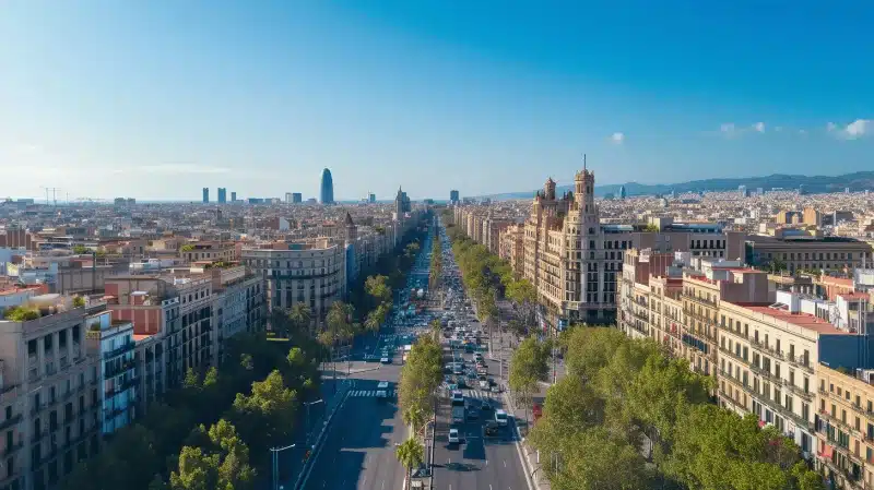 vista aérea de la Avenida del Paral·lel